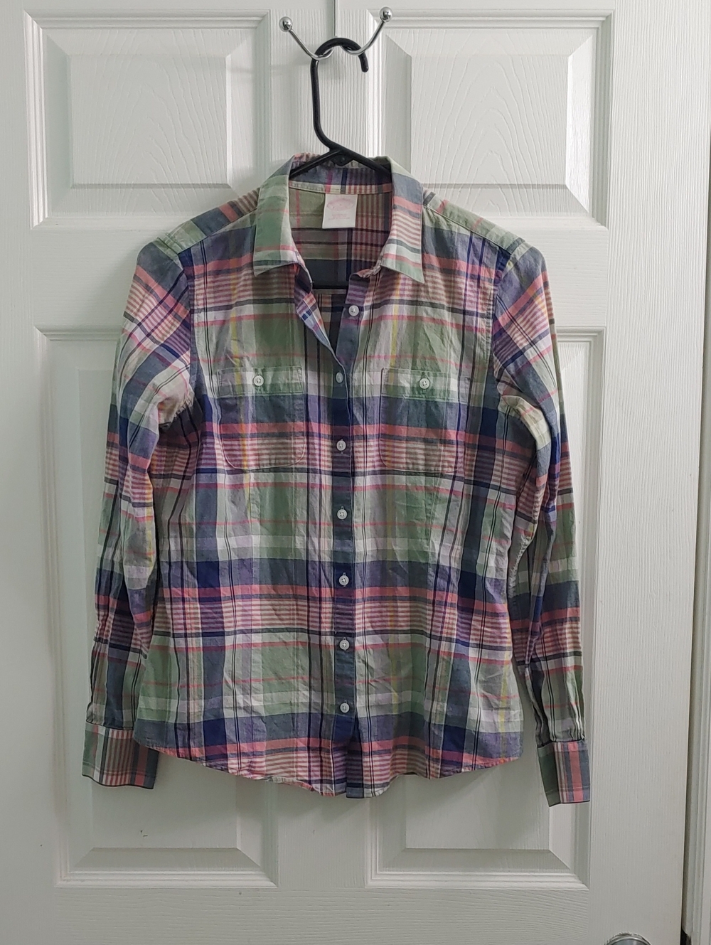 Brooks Brothers Women's 6 Shirt Pink Plaid Button Up